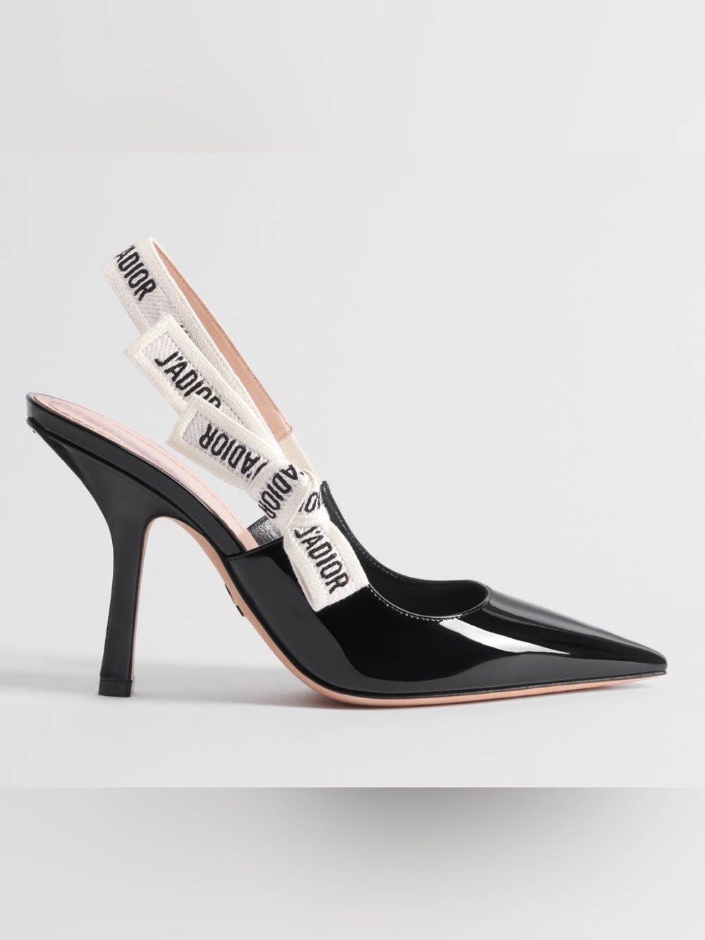 Dior Black Patent Slingback Pump with J'ADIOR Straps